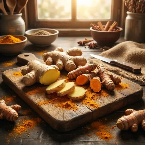 ג'ינג'ר וכורכום טריים